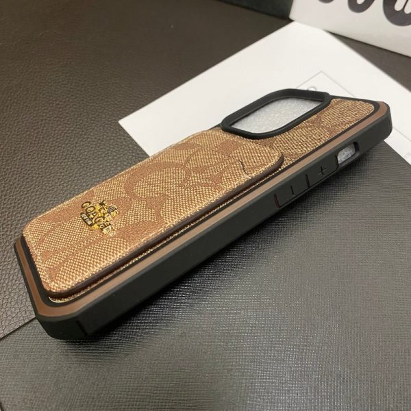 Coach iPhone Case With Card Holder Coffee -KB241416 - 图片 4