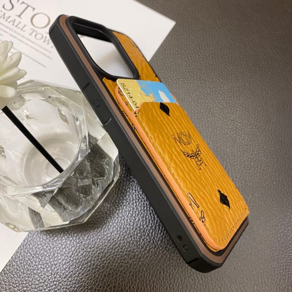 MCM iPhone Case With Card Holder  Yellow-MCK240603 - 图片 3