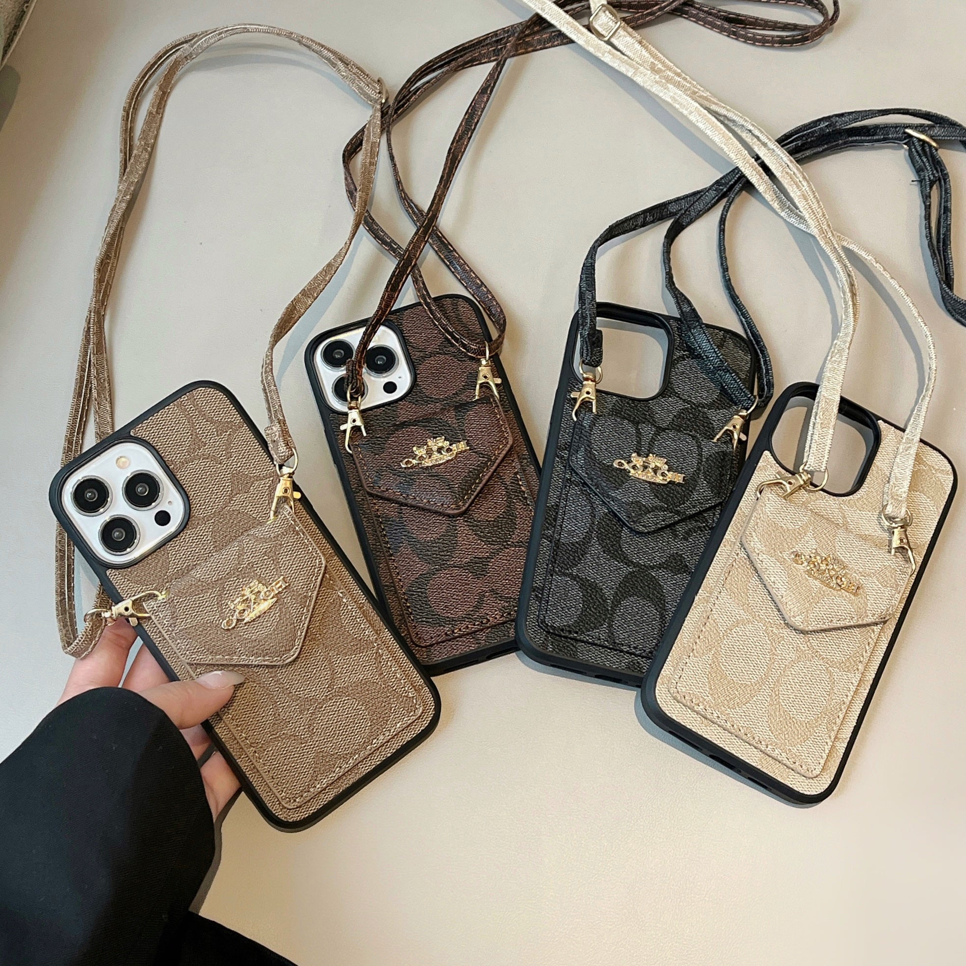 Coach iPhone Case With Card Holder And Strap Dark Brown -SJ240513 - 图片 5