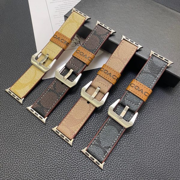 Leather Coach Apple Watch Band Dark brown-YHK244221710 - 图片 4