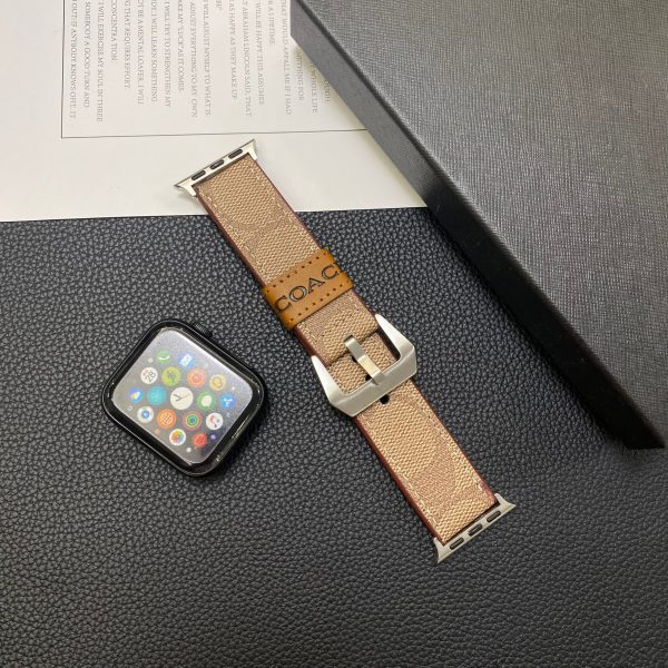 Leather Coach Apple Watch Band Light Brown-YHK244221710 - 图片 6