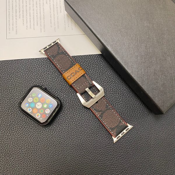 Leather Coach Apple Watch Band Dark brown-YHK244221710 - 图片 6