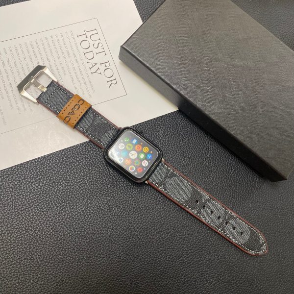 Leather Coach Apple Watch Band Black-YHK244221710 - 图片 3