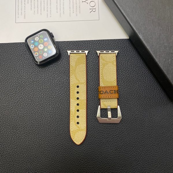 Leather Coach Apple Watch Band Coffee-YHK244221710 - 图片 2