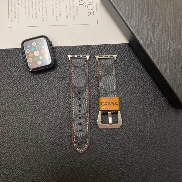 Leather Coach Apple Watch Band Black-YHK244221710 - 图片 2