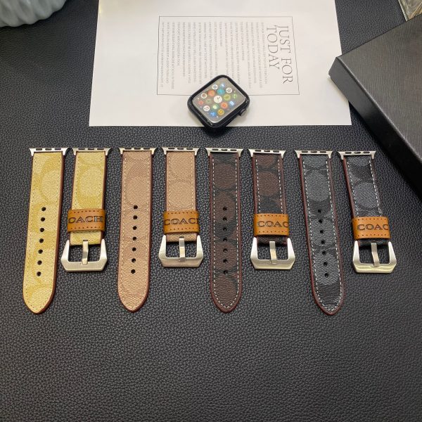 Leather Coach Apple Watch Band Black-YHK244221710 - 图片 5