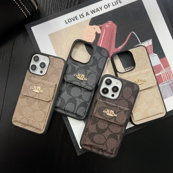 Coach iPhone Case With Card Holder Wallet Dark Brown  -SZK240425 - 图片 5