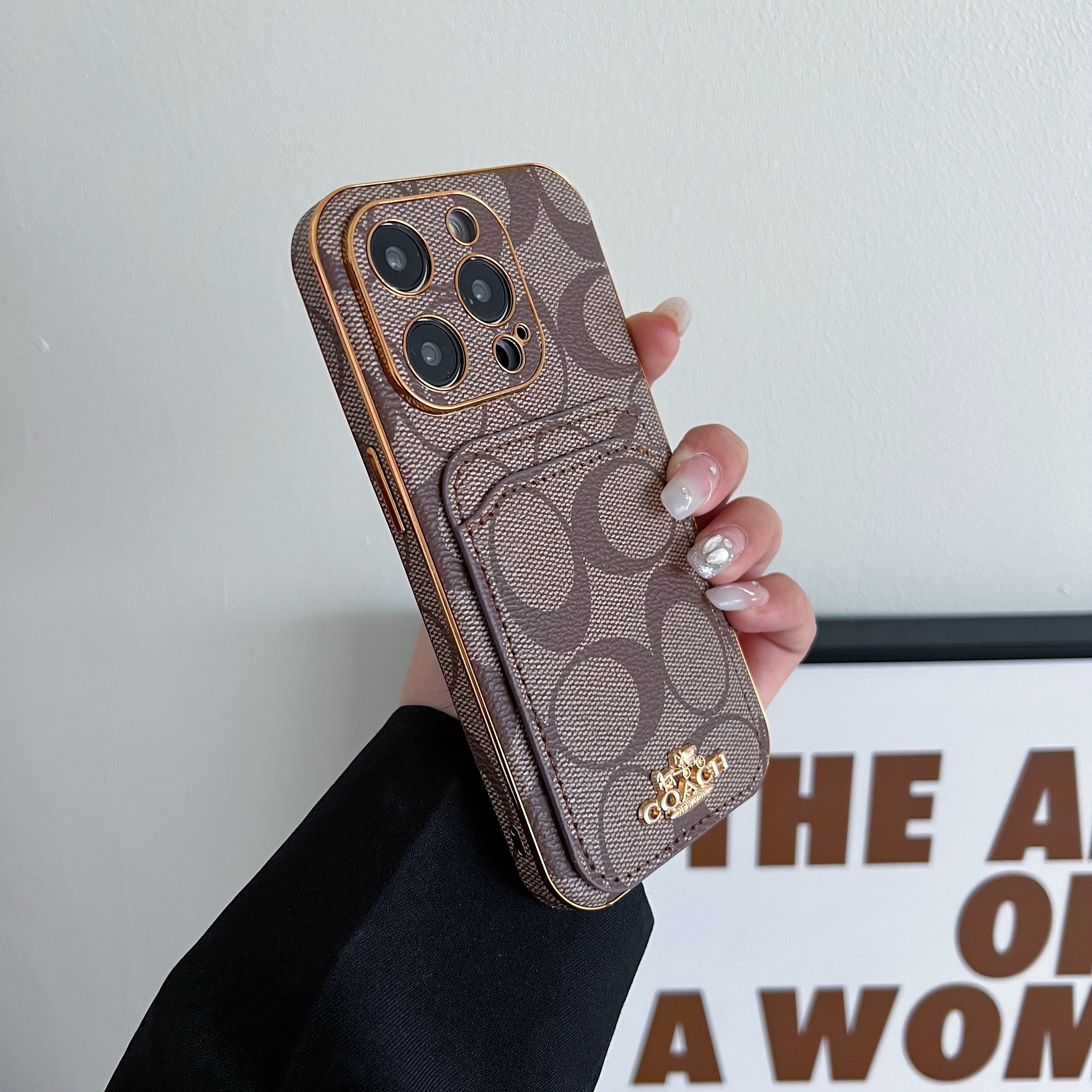 Coach iPhone Case With Card Holder Coffee -KB241651 - 图片 2