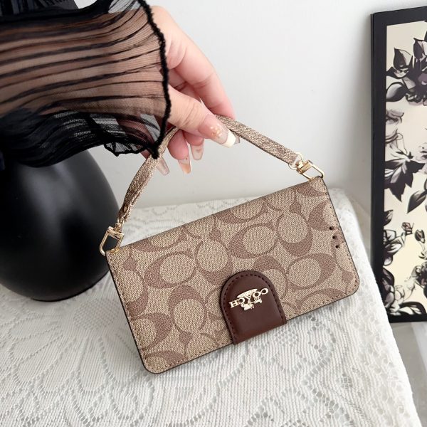 Coach iPhone Case  Leather Flip Case with Card Holder Brown-PTK241622 - 图片 6