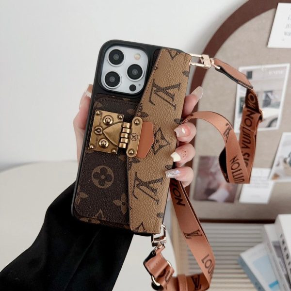 Lou Lock Card Bag Crossbody Chain iPhone Case - 图片 2
