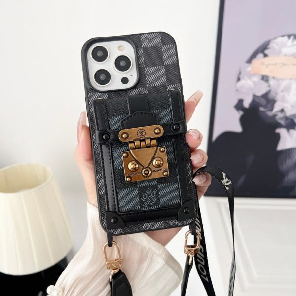 Lou Black & White Crossbody Chain iPhone Case - 图片 2