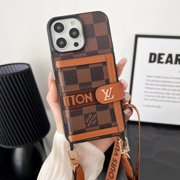 Lou Card Bag Chain Classic Brown iPhone Case - 图片 11