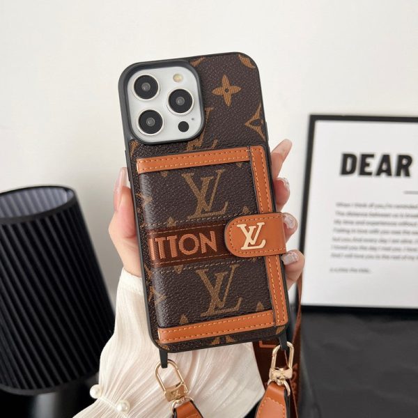 Lou Card Bag Chain Classic Brown iPhone Case - 图片 3