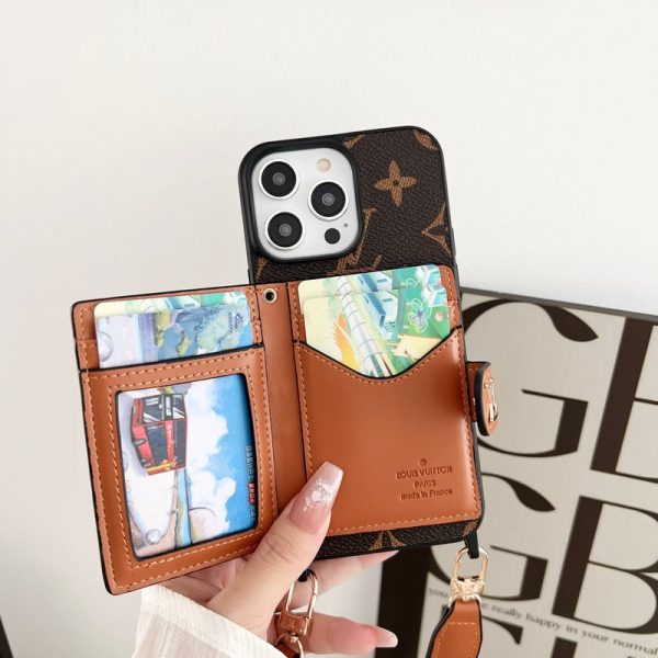 Lou Card Bag Chain Classic Brown iPhone Case - 图片 7