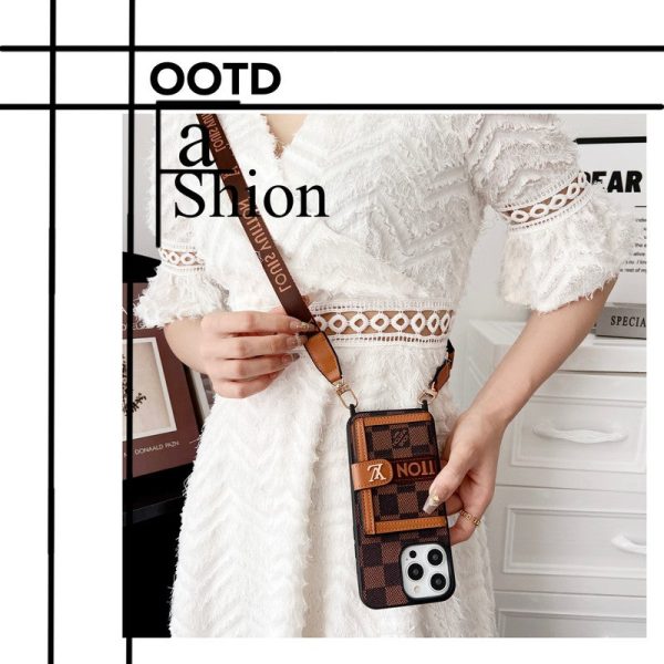 Lou Card Bag Chain Classic Brown iPhone Case - 图片 9