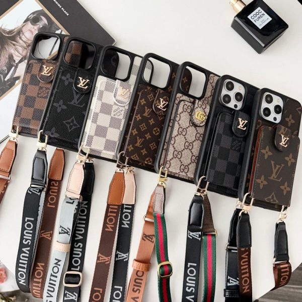 GG Card Bag Crossbody Chain iPhone Case - 图片 4