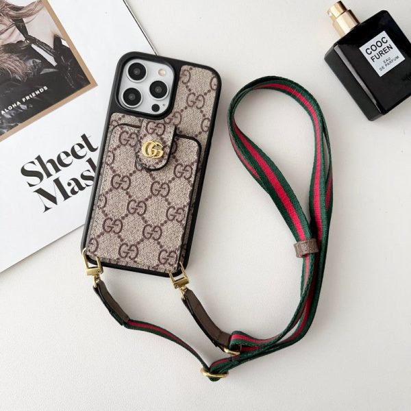 GG Card Bag Crossbody Chain iPhone Case - 图片 7