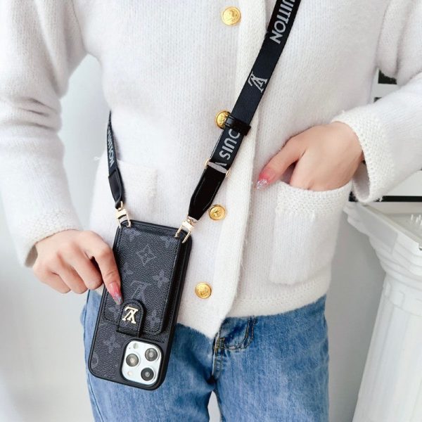 Lou Black & White Crossbody Card Bag iPhone Case - 图片 5