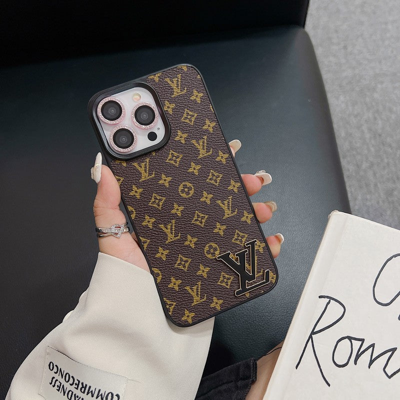 Lou Black Logo Leather iPhone Case - 图片 18