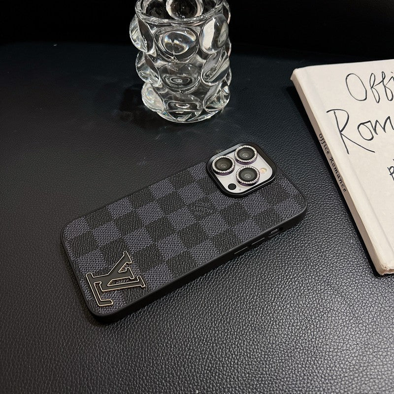 Lou Black Logo Leather iPhone Case - 图片 19