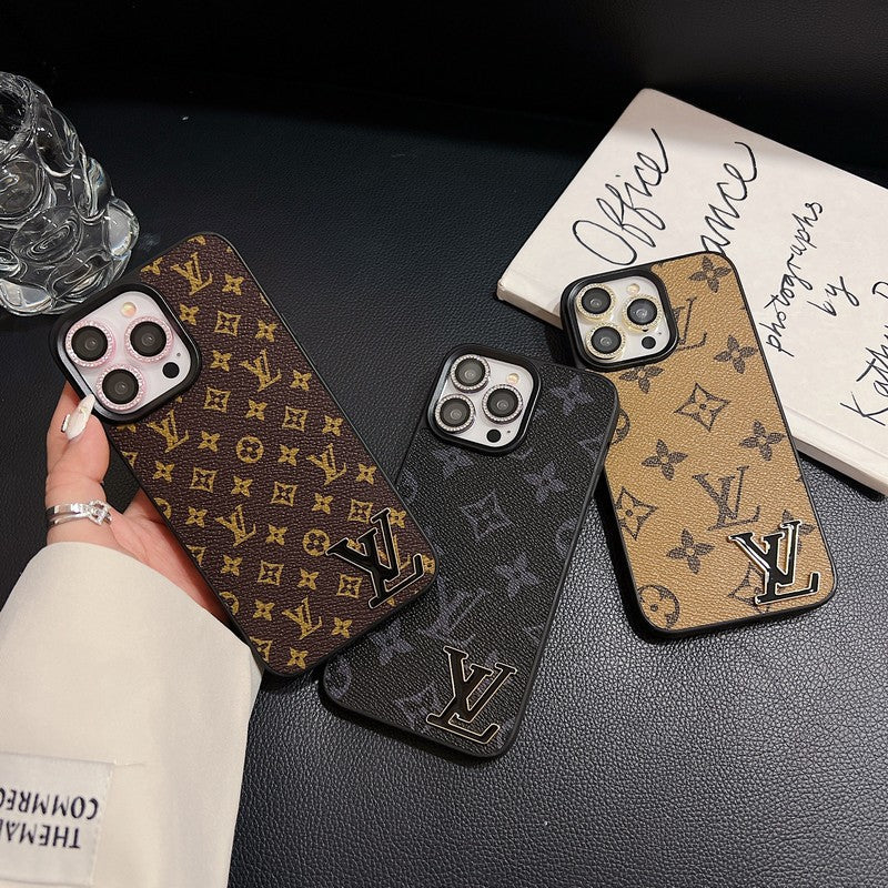 Lou Black Logo Leather iPhone Case - 图片 12