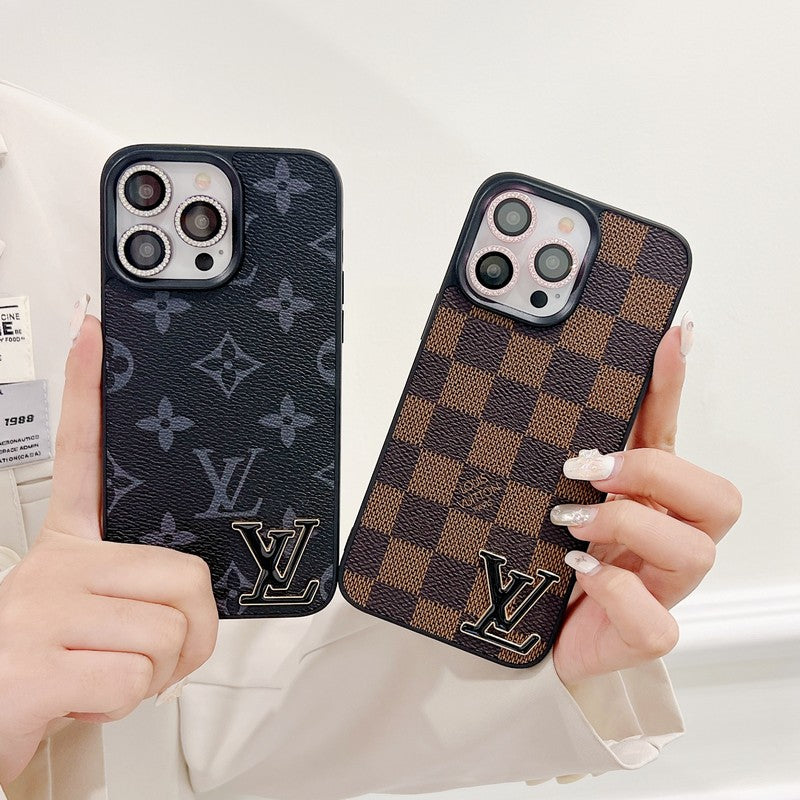 Lou Black Logo Leather iPhone Case - 图片 11