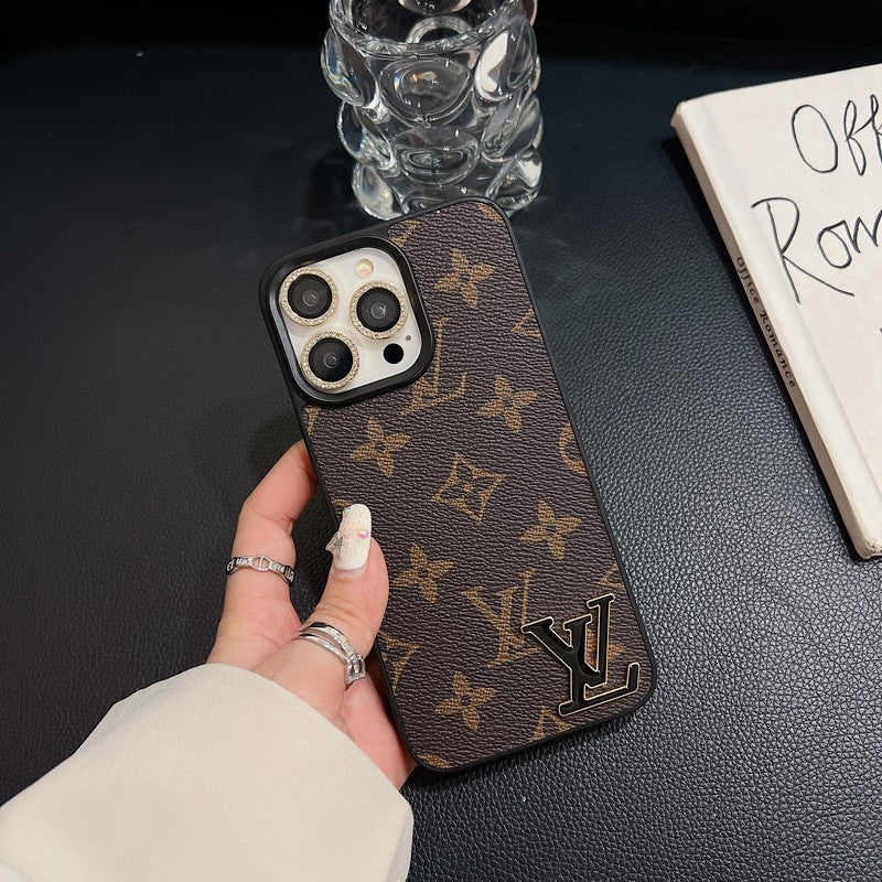 Lou Black Logo Leather iPhone Case - 图片 17