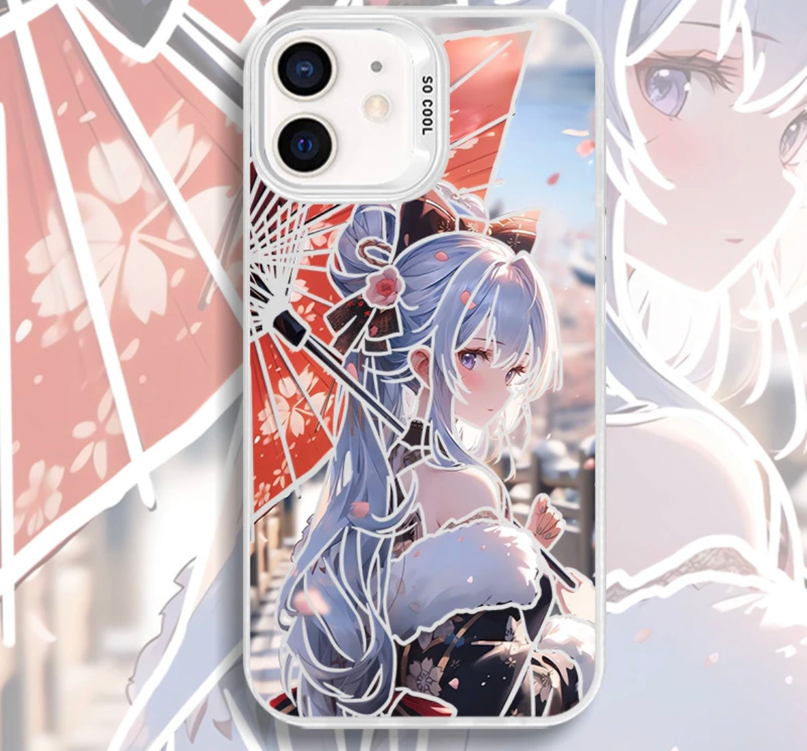 KAMISATO AYAKA ANIME PHONE CASE GENSHIN IMPACT - 图片 2