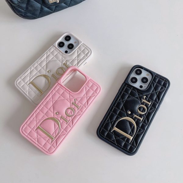 CD Gold Logo Leather iPhone Case - 图片 13