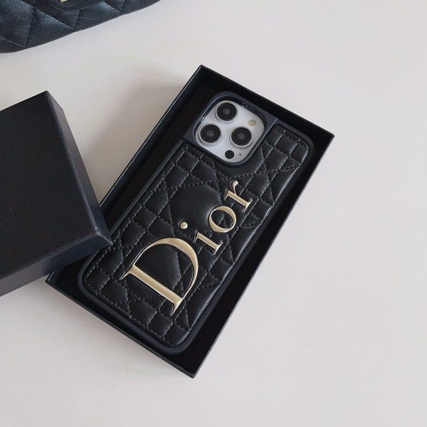 CD Gold Logo Leather iPhone Case - 图片 2