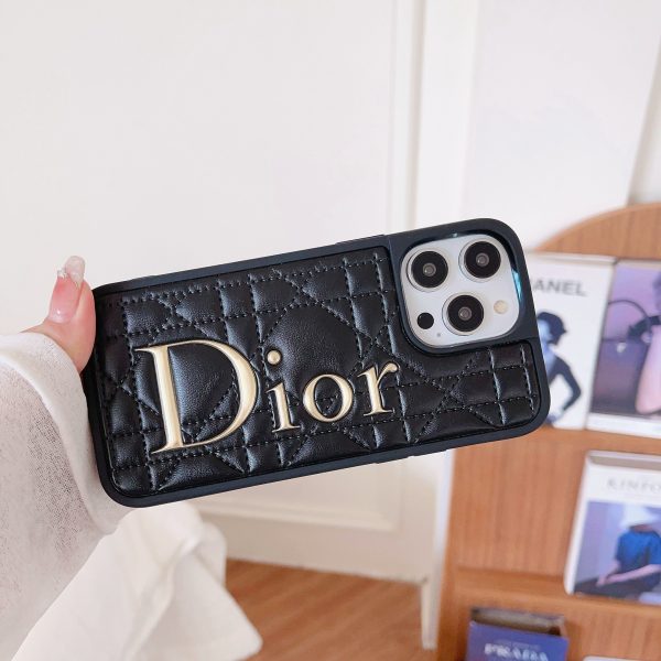 CD Gold Logo Leather iPhone Case - 图片 14