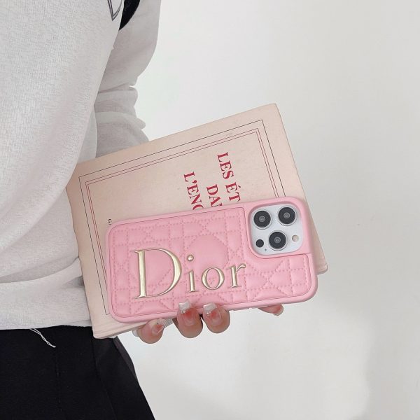 CD Gold Logo Leather iPhone Case - 图片 4