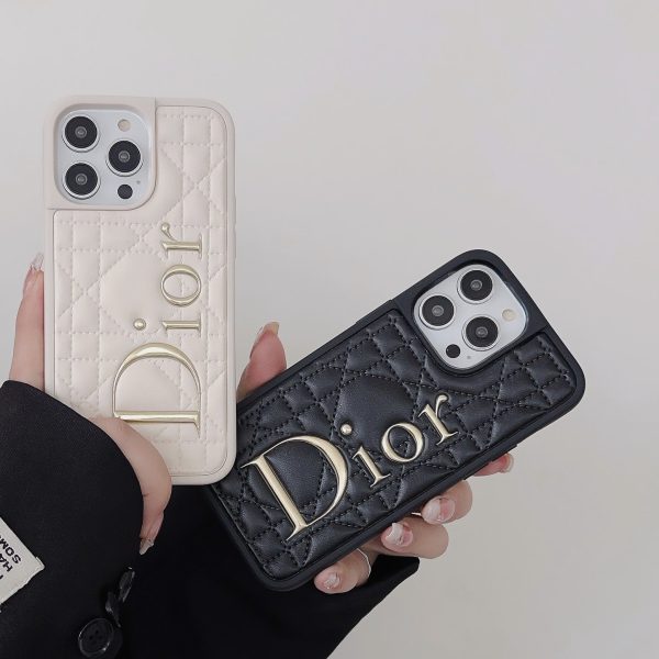 CD Gold Logo Leather iPhone Case - 图片 3
