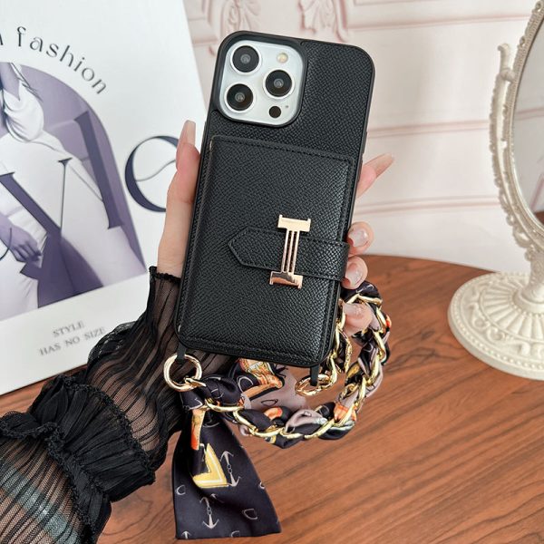 H Card Bag Scarves Leather iPhone Case - 图片 12