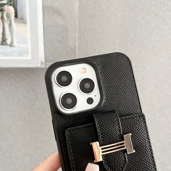 H Card Bag Scarves Leather iPhone Case - 图片 10