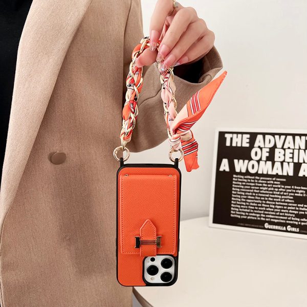 H Card Bag Scarves Leather iPhone Case - 图片 7