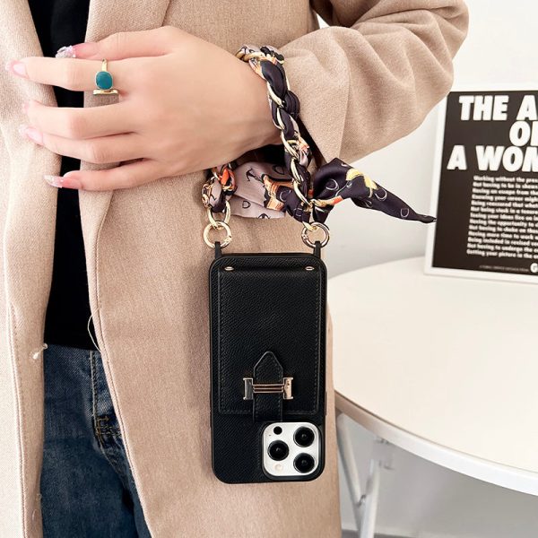 H Card Bag Scarves Leather iPhone Case - 图片 8