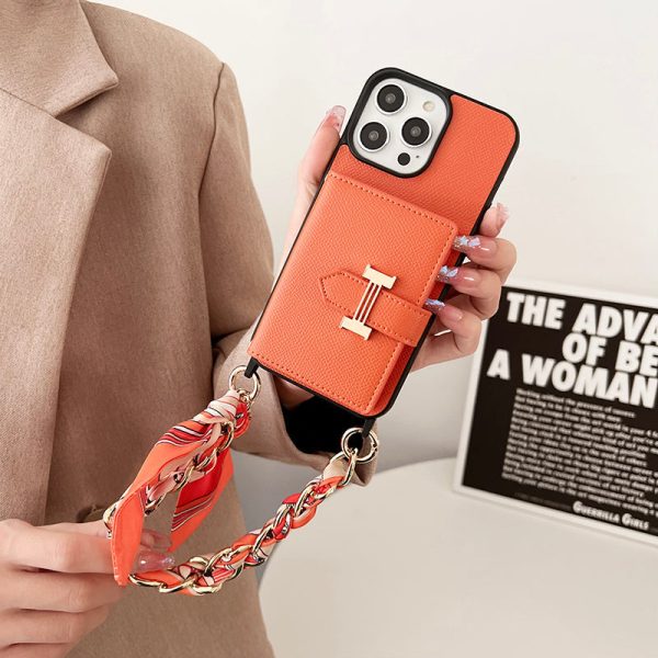 H Card Bag Scarves Leather iPhone Case - 图片 6