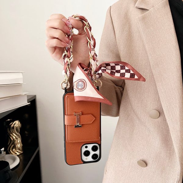 H Card Bag Scarves Leather iPhone Case - 图片 7