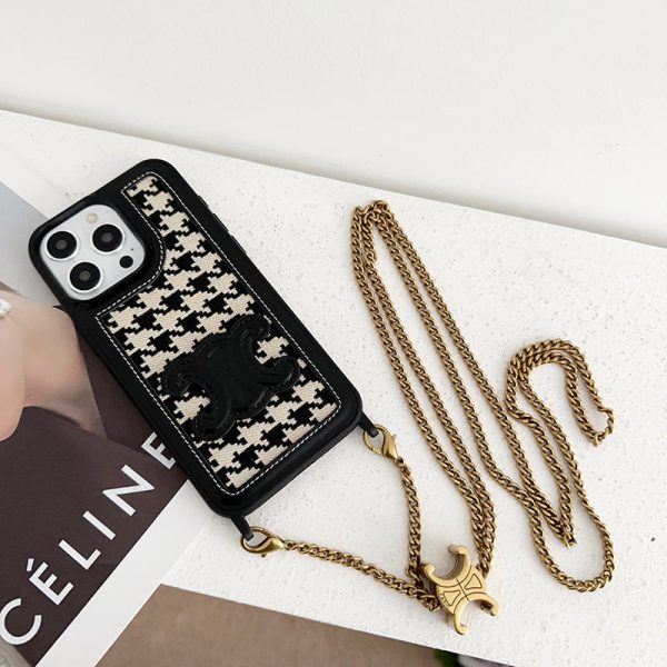 CE Gold Chain Leather iPhone 16 Case - 图片 14