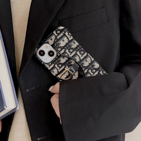 CD Black & Grey Fabric iPhone Case - 图片 3