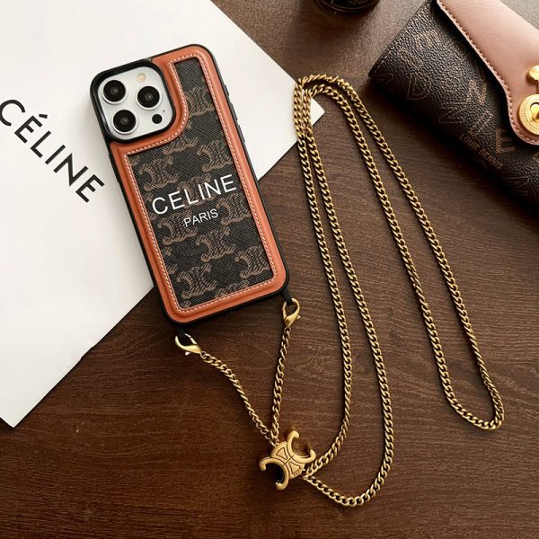 CE Gold Chain Leather iPhone 16 Case - 图片 16