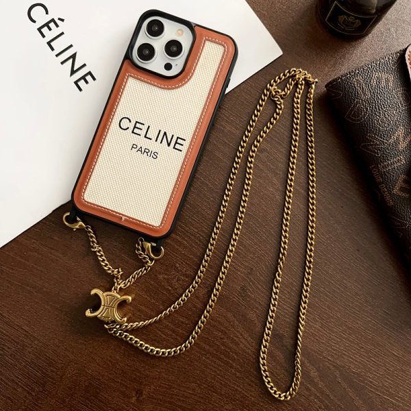 CE Gold Chain Leather iPhone 16 Case - 图片 12