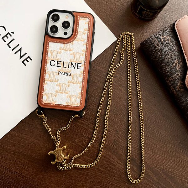 CE Gold Chain Leather iPhone 16 Case - 图片 15