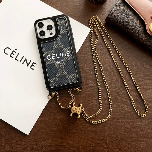 CE Gold Chain Leather iPhone 16 Case - 图片 11