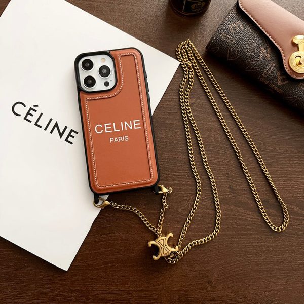 CE Gold Chain Leather iPhone 16 Case - 图片 14