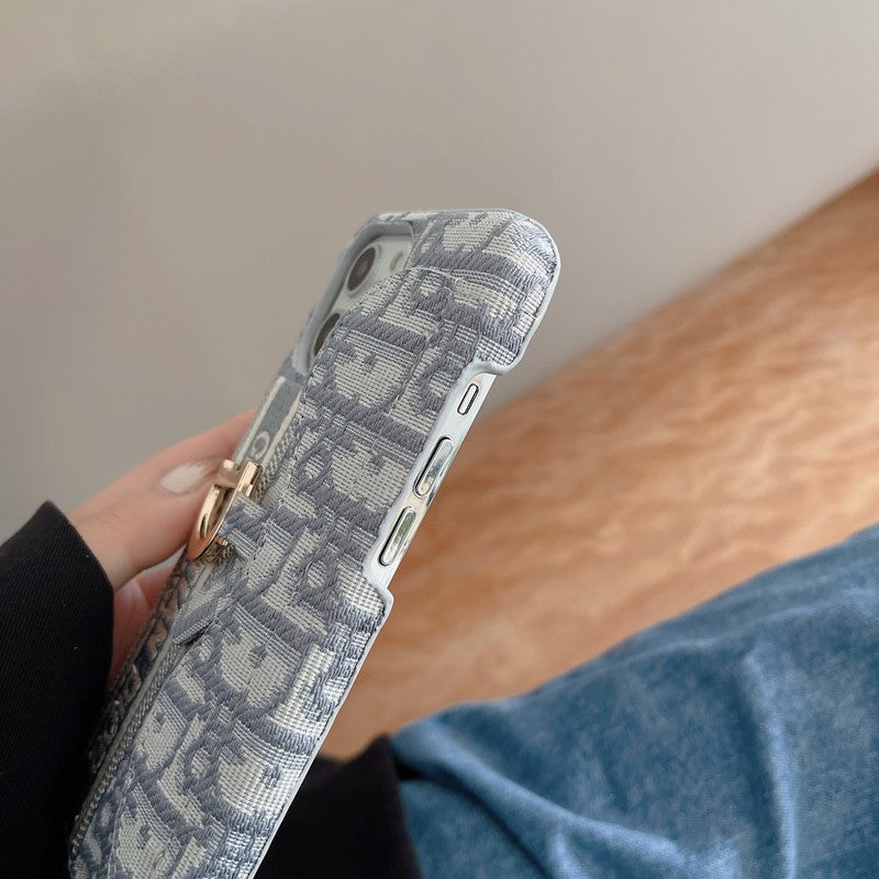 CD Black & Grey Fabric Card Bag iPhone Case - 图片 6