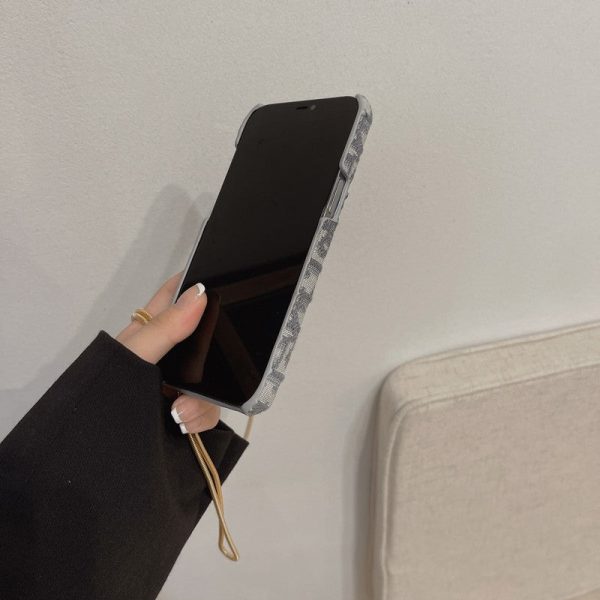 CD Black & Grey Fabric Card Bag Crossbody iPhone Case - 图片 8