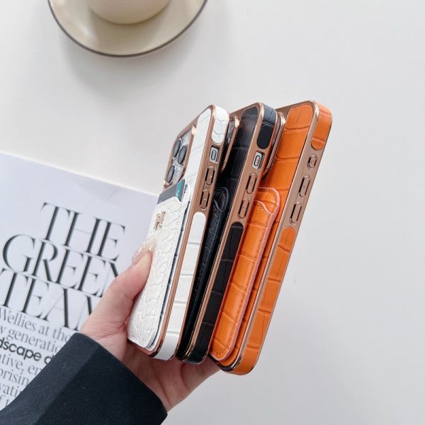 H Rose Gold Leather iPhone Case - 图片 5