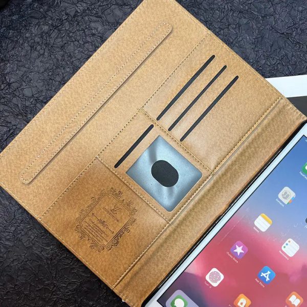 Luxury Canvas Monogram Leather Fresh Summer Theme Pattern Apple iPad case Black - 图片 12